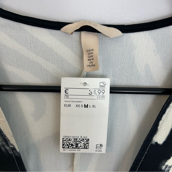 NWT H&M Retro Black/White Zebra A-line Mini Dress Size Medium - Picture 9 of 11